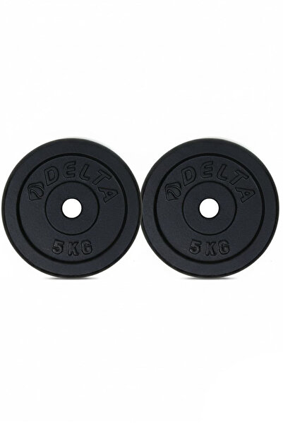 Delta Döküm Plaka Siyah 5 KG x 2 Adet Toplam 10 Kg | Ağırlık Dambıl Plakası Dayanıklı ve Ergonomik Set