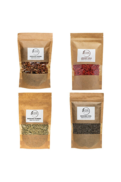 Your Taste Superfood Zestaw - Pekan 500g + Goji 500g + Nasiona konopi 500g + ...