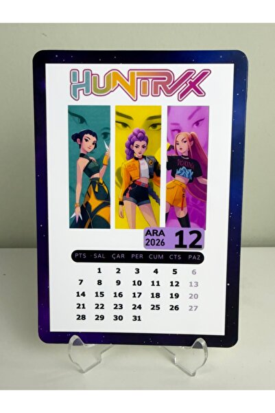 cakaybu K-Pop Demon Hunters Masa Takvimi 2026 | 13x9 cm Kişiye Özel Hediye