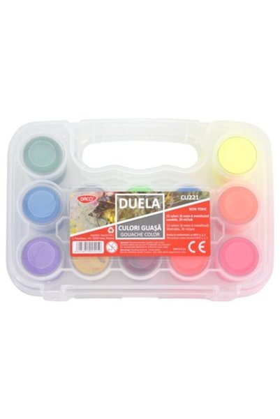 Daco Pachet promoțional: Culori Guașă, Set 12 bucăți, Tub 20 ml + Bloc de des...