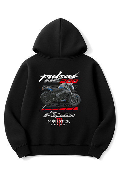 Altair Tr Black Oversized Unisex Pulsar Ns200 Alpinestar Printed Hooded Sweatshirt