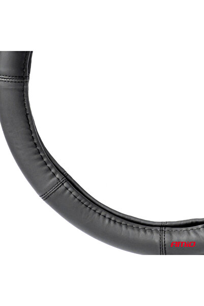 AMIO Genuine Leather Steering Wheel Cover, Black color, size S (steering wheel 35-37cm) AVX-AM03545