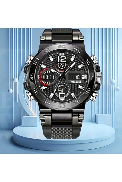 Foxbox Luxury Full Function Dual Display 5 Atm Waterproof Sport Men's Wristwatch