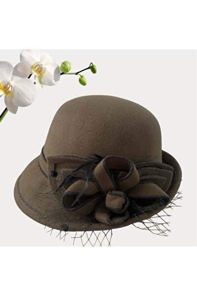 Confortino Luxury women's hat made of thick and warm felt Miss Elegance - ONE SIZE, ADJUSTABLE