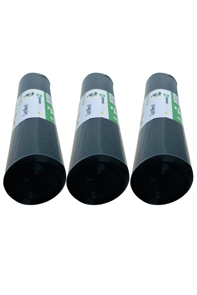 LYOBEST Set of 15 Rubbish Bags, Capacity 320 L, 3x 5 Pieces/Roll, Black, Coarse, Ultra Strong