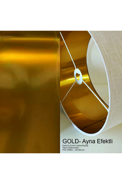 shop 20 x 20 cm Gold Ayna Efektli Sert PVC Kendinden Yapışkanlı Abajur Kumaşı...