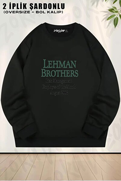 ZOKAWEAR Φούτερ Unisex Lehman Brothers, Employee με τύπωμα oversized με λαιμόκοψη
