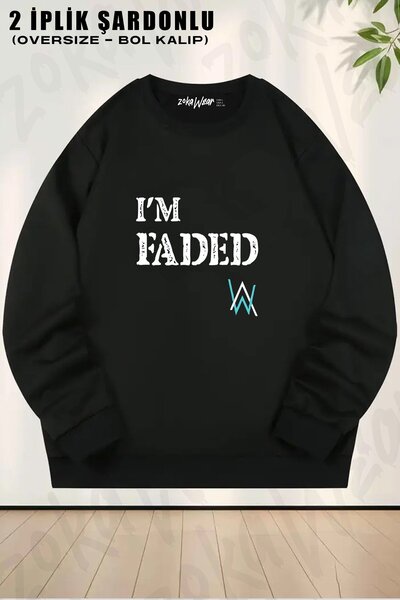 ZOKAWEAR سويت شيرت ألان ووكر فاديد مطبوع قصة فضفاضة برقبة دائرية للجنسين