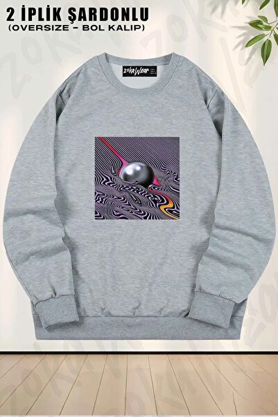 ZOKAWEAR سويت شيرت تيم إمبالا مطبوع قصة فضفاضة برقبة دائرية للجنسين