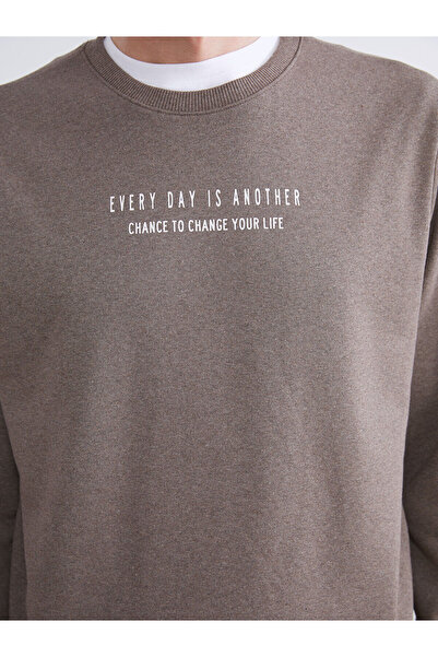 LC Waikiki Ανδρικό φούτερ με στάμπα Crew Neck