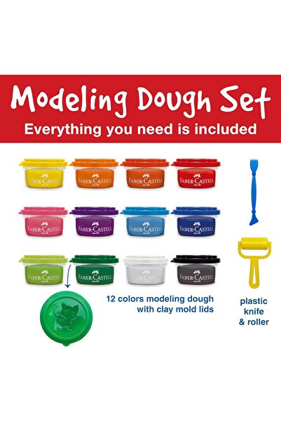 Generic Faber Castell Little Creatives Modeling Dough Set 12x50grs