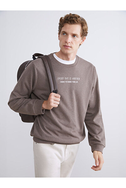 LC Waikiki Ανδρικό φούτερ με στάμπα Crew Neck