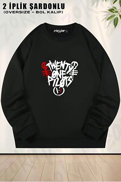 ZOKAWEAR Unisex Twenty One Pilots 2 Printed Oversized Crew Neck Sweatshirt