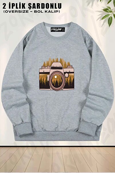 ZOKAWEAR Φούτερ Unisex Photographer Landscape με τύπωμα oversized με λαιμόκοψη