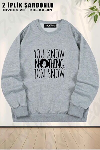 ZOKAWEAR Unisex Game Of Thrones, nu știi nimic Jon Snow cu imprimeu supradime...