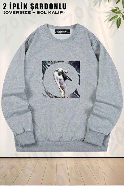 ZOKAWEAR Φούτερ Unisex Arcade Fire v2 με τύπωμα oversized με λαιμόκοψη