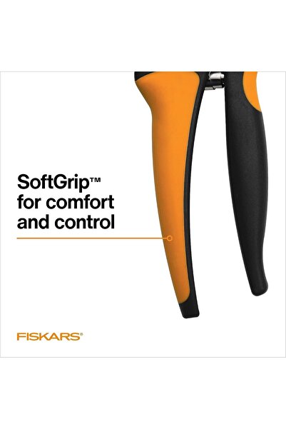 FiSKARS 79436997J 79436997 مقص تقليم جانبي ناعم، أسود/برتقالي