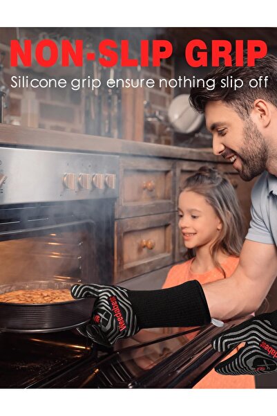 Generic SUMPRO Hot BBQ Gloves, Heat Resistant Kitchen Gloves, Long Professional Cooking Gloves 13.5 inch - G