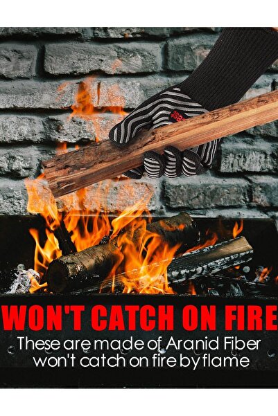 Generic SUMPRO Hot BBQ Gloves, Heat Resistant Kitchen Gloves, Long Professional Cooking Gloves 13.5 inch - G