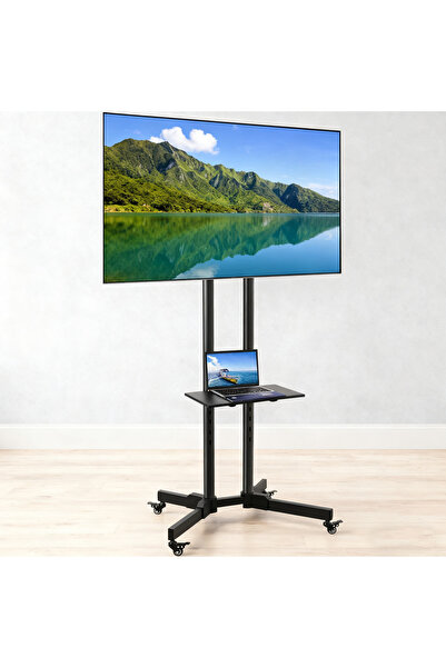 Chulovs Mobile Rolling TV Cart with Lockable Wheels for 32-75inch LED Screen AV Carts & Stands