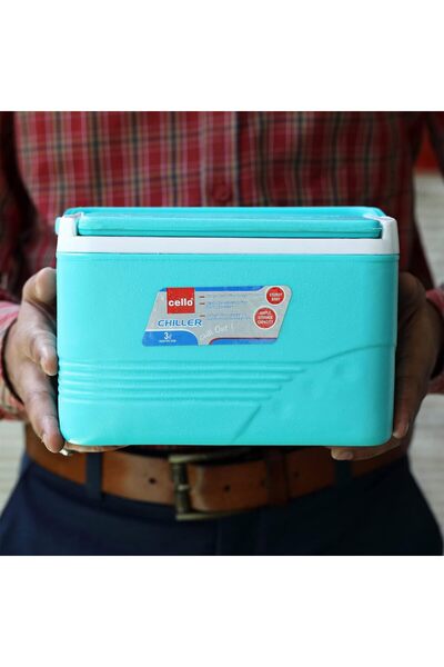 CELLO Insulated Ice Box Cooler, 3 L, Green — For Parties, Travel & Medical Use