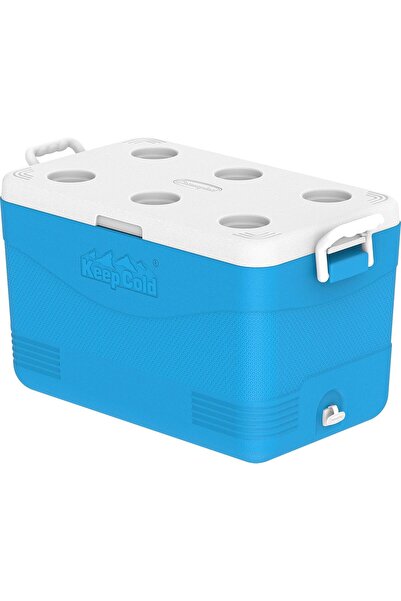 Cosmoplast صندوق ثلج بلاستيكي لحفظ البرودة للنزهات سعة 60 لترًا - أزرق