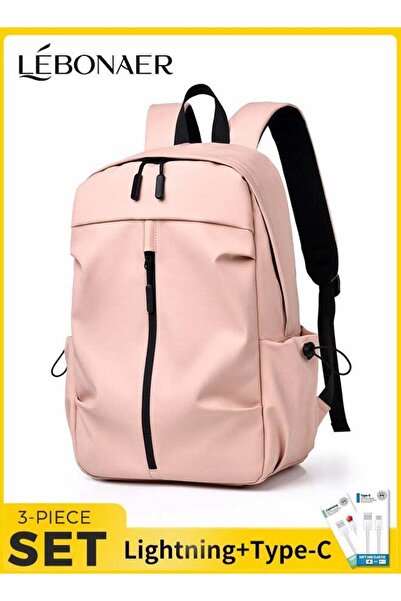 Generic Lebonaer 20L Leather Material Breathable Shoulder Strap Colorful Backpack, Fits 15.6-inch Laptop