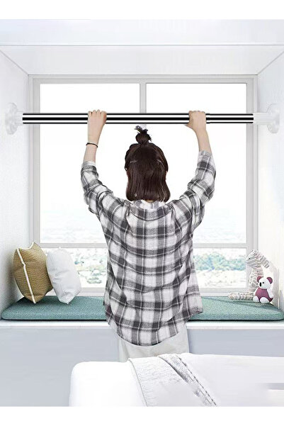Generic Stainless Steel Tension Curtain Rod No Drill Extendable Shower Rod Closet Hanging Rod 70-120cm