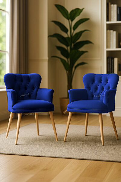 LOVİSSE HOME 2 adet Diva Berjer Tekli Koltuk – Ofis / Salon / Balkon – Bekleme koltuğu, Cafe , Çay seti