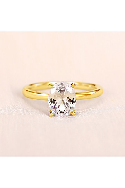 Choice 7 T0006 خواتم هويتان بيضاوية الشكل مرصعة بالزركونيا المكعبة للنساء، تصميم بسيط وكلاسيكي لحفلات الزفاف والخطوبة