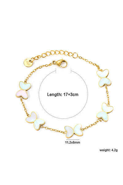 Choice BR27120AG Girls' Sweet And Cute Oil Drop Butterfly Bracelet Stainless ...