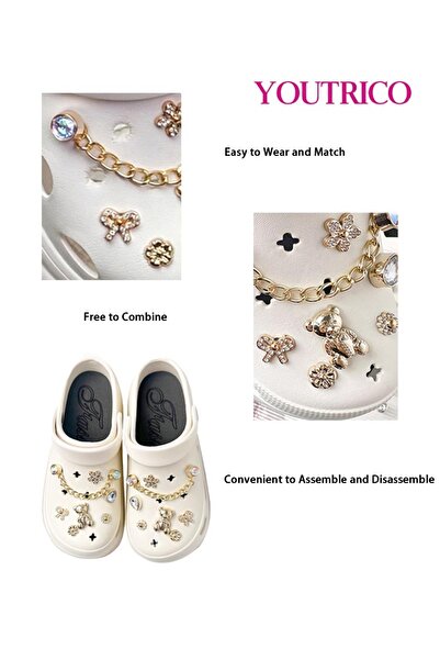 Youtrico Cute 3D Jibbitz Charms for Girls - Slipper Ornament Set