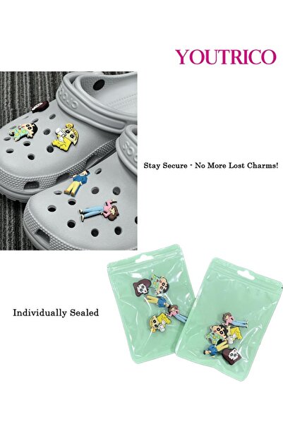 Youtrico 5pc Cartoon Character Jibbitz Charms for Crocs - Cute Slipper Ornament