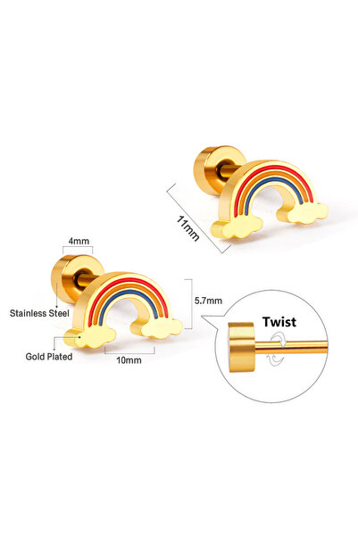 Choice أقراط لوكسوستيل 187 جرام بتصميم قوس قزح لطيف للنساء والفتيات من الفولا...