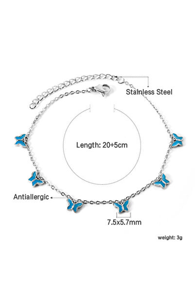 Choice 185KS LUXUKISSKIDS Fashion Red Black Heart Anklets For Woman/Girls Charms Leg Bracelet Stainless Ste