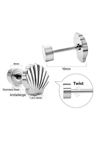 Choice Silver Plated Gold Plated Shell Earrings For Women 2023 Trending Stainless Steel Piercing Screw Back