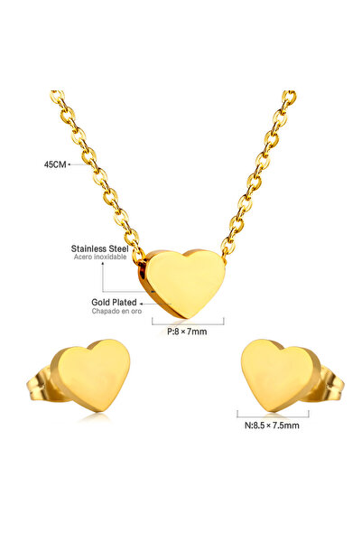 Choice 8 Korean Tiny Jewelry Sets For Women Wedding Party Stainless Steel No Fade Pendant Necklaces And St.