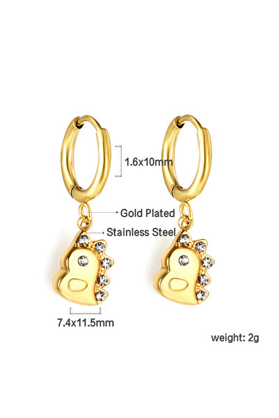 Choice 796 LUXUKISSKIDS Cute Simple 18K Gold Plated Tiny Butterfly Drop Earring for Women/Girls Stainless S
