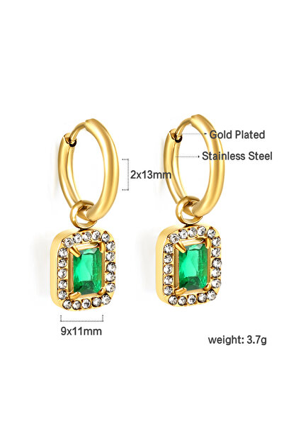 Choice 850 LUXUKISSKIDS Vintage Green Crystal Zircon Earrings Minimalist Drop Elegant Luxury Fake Pearl Wat