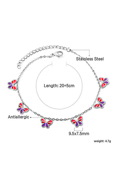 Choice 186S LUXUKISSKIDS Fashion Red Black Heart Anklets For Woman/Girls Charms Leg Bracelet Stainless Stee