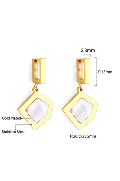 Choice 534 LUXUKISSKIDS Statement Woman Drop Earrings Green Heart Shape White Acrylic Pendients Stainless S