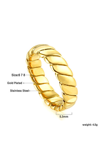 Choice 6 RI141306-8G LUXUSTEEL Fashion Jewelry Stainless Steel 18K Gold Single Ring Suitable for Women's We