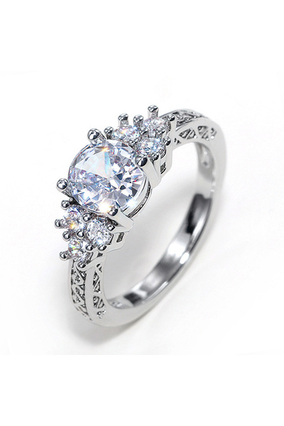 Choice 10 Q995 Huitan Trendy Women Wedding Rings with Brilliant Cubic Zirconi...