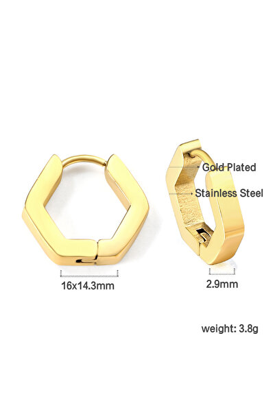Choice 197G LUXUSTEEL Geometric Square Star Heart U Shape Hoop Earrings For Women Men Golden Sliver Color S