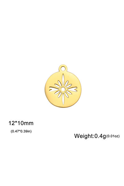 Choice قلادة على شكل سوار من الفولاذ المقاوم للصدأ على شكل صدفة اللوتس من الذهب D، مكونة من 5 قطع، قلادة صغيرة على شكل صدفة الشمس