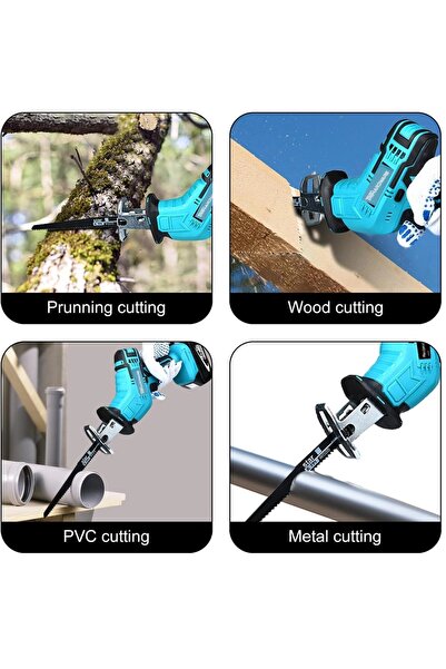 TriThardware Reciprocating Saw, Cordless with 2 Batteries, Includeds 12 Saw Blades, Variable Speed