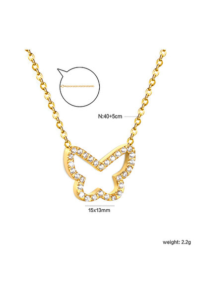 Choice NE2E120AG 1pcs Stainless Steel Oval Butterfly Cross Pendant Necklace Girls Sweet Cute Simple Jewelry