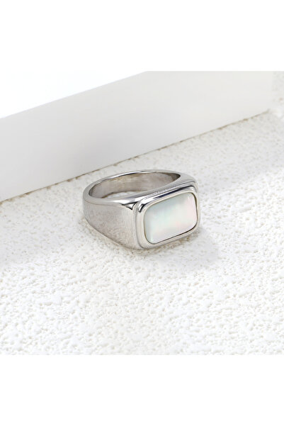 Choice 7 RI158406-8S Classic Atmospheric Square Vintage Gold Plated Ring for Women Stainless Steel Fashion