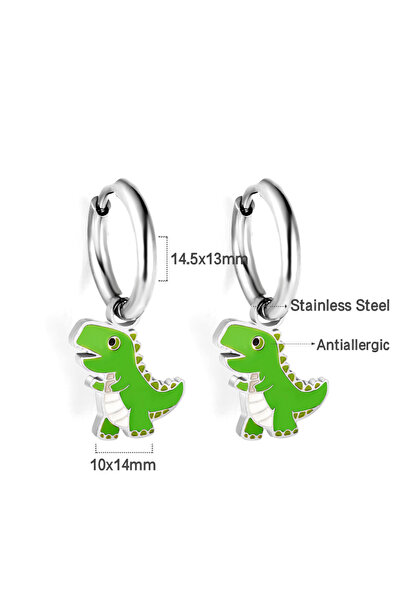 Choice Other 692 LUXUKISSKIDS Fashion Cute Black and White Panda Earring Stainless Steel Silver Color Round