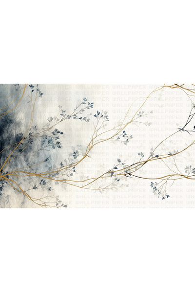 Home Suluboya dallar ve çiçekler poster duvar kağıdı